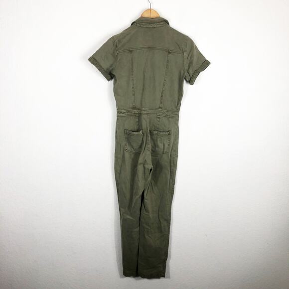 Young Fabulous and Broke Jumpsuit Womens XS Olive Button Up Ankle Khari Utility - Picture 13 of 14